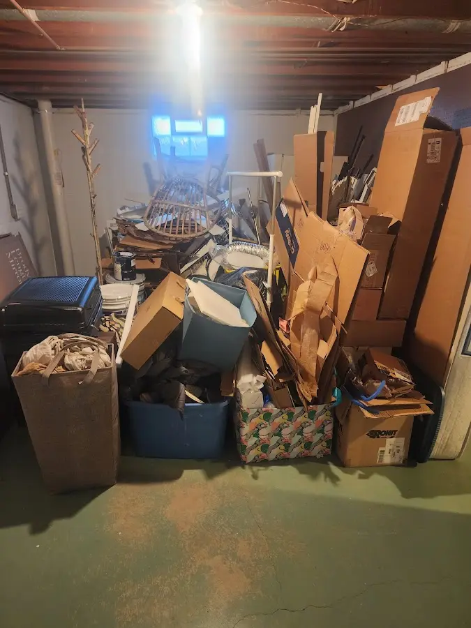 Roll-off dumpster container at job site for 15 Yard Dumpster Rental in Mahanoy City