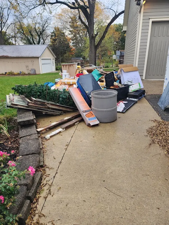 Dumpster being loaded with debris for 3 Yard Dumpster Rental in Mahanoy City